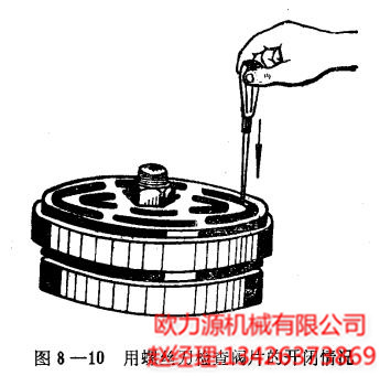 螺絲刀檢查閥片的開(kāi)閉情況
