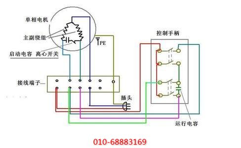 單項電容式空壓機接線(xiàn)圖